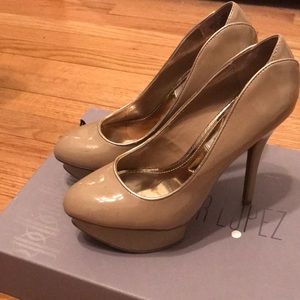 Nude Patent Leather Pumps